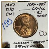 1942-D/D WHEAT PENNY CENT HIGH GRADE RPM-005 1942-D/D WHEAT PENNY CENT HIGH GRADE RPM-005