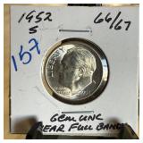 1952-S ROOSEVELT SILVER DIME UNC 1952-S ROOSEVELT SILVER DIME UNC