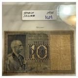 1935 ITALY 10 LIRE CURRENCY NOTE 1935 ITALY 10 LIRE CURRENCY NOTE