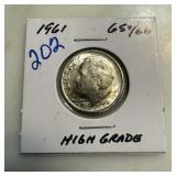 1961 ROOSEVELT SILVER DIME HIGH GRADE 1961 ROOSEVELT SILVER DIME HIGH GRADE