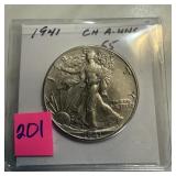 1941 WALKING LIBERTY SILVER HALF DOLLAR BETTER 1941 WALKING LIBERTY SILVER HALF DOLLAR BETTER