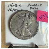 1918-S WALKING LIBERTY SILVER HALF DOLLAR SCARCE 1918-S WALKING LIBERTY SILVER HALF DOLLAR SCARCE
