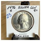 1976-S WASHINGTON SILVER QUARTER UNC 1976-S WASHINGTON SILVER QUARTER UNC