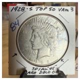 1928-S PEACE SILVER DOLLAR TOP 50 VAM 3 DOUBLE DI 1928-S PEACE SILVER DOLLAR TOP 50 VAM 3 DOUBLE DI