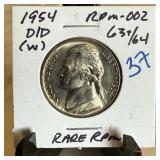 1954-D/D JEFFERSON NICKEL RPM-002 RARE RPM 1954-D/D JEFFERSON NICKEL RPM-002 RARE RPM