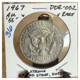 1967 JFK SILVER HALF DOLLAR DDR-002 1967 JFK SILVER HALF DOLLAR DDR-002
