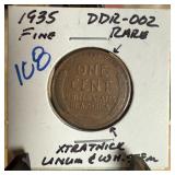 1935 WHEAT PENNY CENT DDR-002 1935 WHEAT PENNY CENT DDR-002