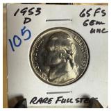 1953-D JEFFERSON NICKEL HIGH GRADE RARE FULL STEPS 1953-D JEFFERSON NICKEL HIGH GRADE RARE FULL STEPS
