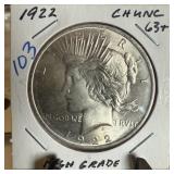 1922 PEACE SILVER DOLLAR HIGH GRADE 1922 PEACE SILVER DOLLAR HIGH GRADE
