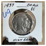 1937 BUFFALO NICKEL HIGH GRADE 1937 BUFFALO NICKEL HIGH GRADE