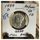 1939-D MERCURY SILVER DIME BETTER 1939-D MERCURY SILVER DIME BETTER