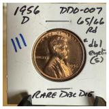 1956-D WHEAT PENNY CENT DDO-007 DOUBLE 1956-D WHEAT PENNY CENT DDO-007 DOUBLE