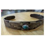 NATIVE AMERICAN STERLING SILVER TURQUOISE BRACELET NATIVE AMERICAN STERLING SILVER TURQUOISE BRACELET