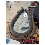 VINTAGE HORSE COLLAR TURNED WALL MIRROR VINTAGE HORSE COLLAR TURNED WALL MIRROR
