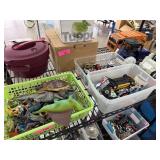2 BINS OF DIE CAST CARS / DINOSAUR FIGURES PLUS 2 BINS OF DIE CAST CARS / DINOSAUR FIGURES PLUS