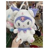 1 SANRIO KUROMI PLUSH MELODY BACKPACK PURSE 1 SANRIO KUROMI PLUSH MELODY BACKPACK PURSE