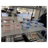 LARGE LOT OF GLASS STORAGE LARGE LOT OF GLASS STORAGE