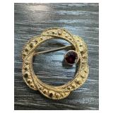 VINTAGE GARNET BROOCH / PIN VINTAGE GARNET BROOCH / PIN