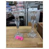 PAIR OF CRYSTAL CANDLESTICKS PAIR OF CRYSTAL CANDLESTICKS