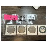 LOT OF 4 VINTAGE CASINO TOKENS LOT OF 4 VINTAGE CASINO TOKENS