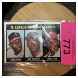 1967 TOPPS HANK AARON BOB CLEMENTE BASEBALL CARD 1967 TOPPS HANK AARON BOB CLEMENTE BASEBALL CARD