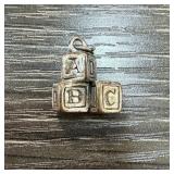 STERLING SILVER BLOCK CHARM STERLING SILVER BLOCK CHARM