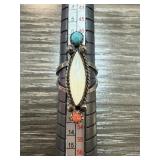 STERLING SILVER TURQUOISE / CORAL RING STERLING SILVER TURQUOISE / CORAL RING