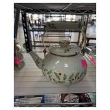 NICE CHRISTMAS ENAMELED TEAPOT NICE CHRISTMAS ENAMELED TEAPOT