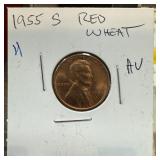 1955-S WHEAT PENNY CENT RED 1955-S WHEAT PENNY CENT RED
