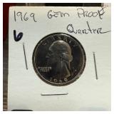 1969 GEM PROOF QUARTER 1969 GEM PROOF QUARTER