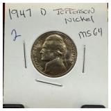 1947-D JEFFERSON NICKEL HIGH GRADE 1947-D JEFFERSON NICKEL HIGH GRADE