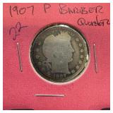 1907 BARBER SILVER QUARTER 1907 BARBER SILVER QUARTER