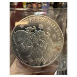 1 OZ .999 SILVER BULLION ROUND HAPPY HOLIDAYS 1 OZ .999 SILVER BULLION ROUND HAPPY HOLIDAYS