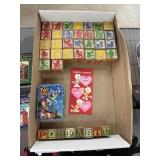 LOT OF VINTAGE DISNEY BLOCKS & VTG TOY STORY TIN LOT OF VINTAGE DISNEY BLOCKS & VTG TOY STORY TIN