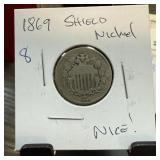1869 SHEILD NICKEL 1869 SHEILD NICKEL