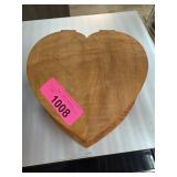 HAND MADE CARVED WOOD HEART BOX SIGNED HAND MADE CARVED WOOD HEART BOX SIGNED