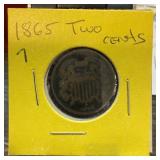 1865 2 CENTS COIN 1865 2 CENTS COIN