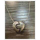 STERLING SILVER HEART PUZZLE PIECE NECKLACE STERLING SILVER HEART PUZZLE PIECE NECKLACE