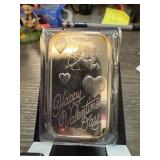 1 OZ .999 SILVER BULLION BAR HAPPY VALENTINES DAY 1 OZ .999 SILVER BULLION BAR HAPPY VALENTINES DAY