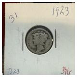 1923 SILVER MERCURY DIME 1923 SILVER MERCURY DIME