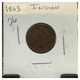 1863 INDIAN HEAD PENNY CENT 1863 INDIAN HEAD PENNY CENT