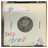 1918-D SILVER MERCURY DIME 1918-D SILVER MERCURY DIME