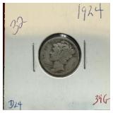 1924 SILVER MERCURY DIME 1924 SILVER MERCURY DIME