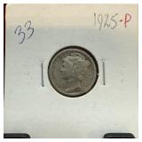 1925 SILVER MERCURY DIME 1925 SILVER MERCURY DIME