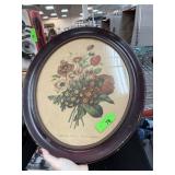 VINTAGE FLORAL ENGRAVING OVAL PRINT VINTAGE FLORAL ENGRAVING OVAL PRINT