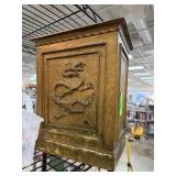 VINTAGE WASTE BASKET CHINESE DRAGON MOTIF VINTAGE WASTE BASKET CHINESE DRAGON MOTIF