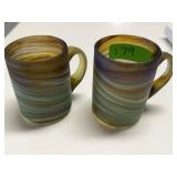 2 PIECE ART GLASS MUGS HAND MADE 2 PIECE ART GLASS MUGS HAND MADE