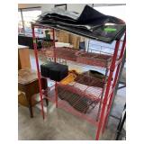 RED METAL SHELF UNIT RED METAL SHELF UNIT