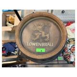 LARGE VINTAGE LOWENBRAU BARREL WALL LIGHT LARGE VINTAGE LOWENBRAU BARREL WALL LIGHT