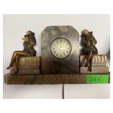 VINTAGE UNITED ELECTRIC MARBLE CLOCK W SCULPTURES VINTAGE UNITED ELECTRIC MARBLE CLOCK W SCULPTURES
